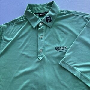 FootJoy Men's Medium Golf Polo Shirt Hilton Head National Green Embroidered Logo